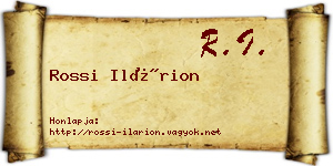 Rossi Ilárion névjegykártya